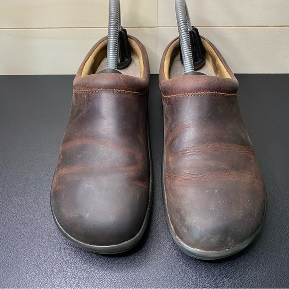 Alegria Kayla Clogs Brown Leather Women's Size 7.5 Shoes EU37 Slip-Ons Mules - Picture 7 of 11